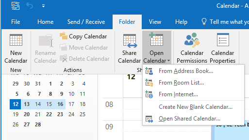 How to View Other Colleagues Calendar