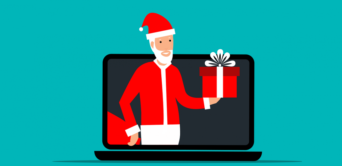 santa and computer